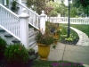 container garden in front of white house